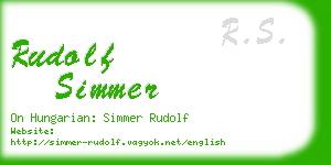 rudolf simmer business card